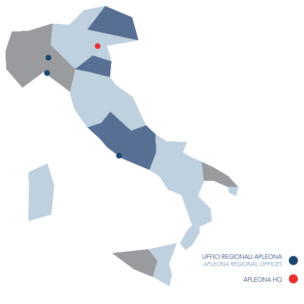Mappa degli uffici Apleona in Italia
