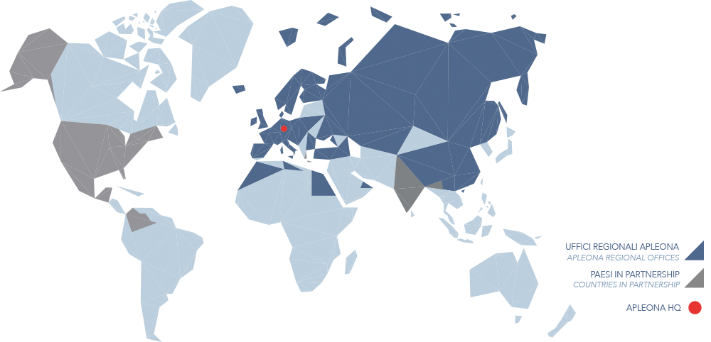 Mappa degli uffici Apleona nel mondo